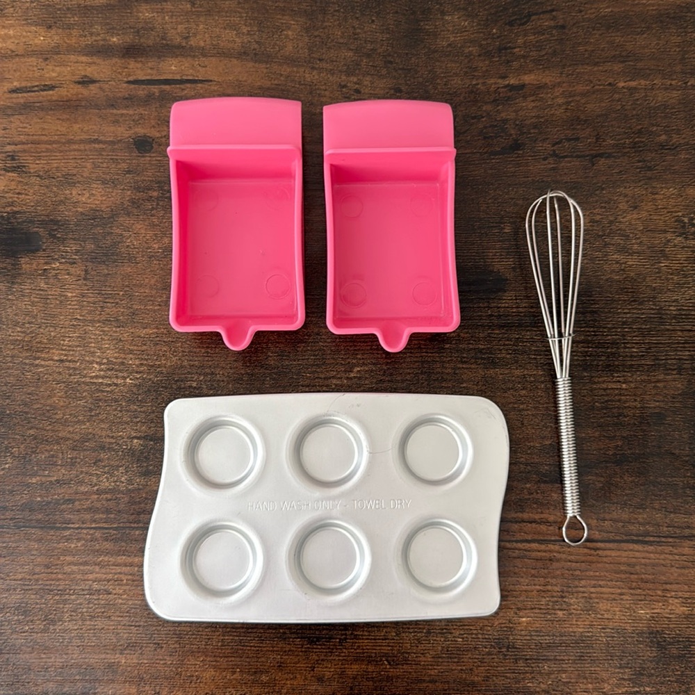 Easy Bake Oven Toy Replacement Accessories Muffin Pan Pink Warming Trays Whisk